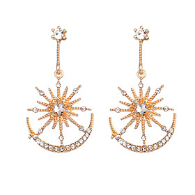 ladies diamond crescent alloy earrings earrings