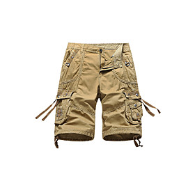 Men's Hiking Cargo Shorts 6 Pockets Military Summer Outdoor Ripstop Multi Pockets Breathable Sweat wicking Cotton Knee Length Shorts Dark Grey Army Green Light