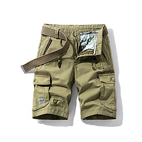 Men's Casual / Sporty Cargo Shorts Chinos Tactical Cargo Pants Patchwork Solid Colored Army Green Khaki Black Dark Gray