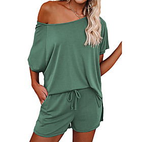 Women's Loungewear Sets Others 95% polyester 5% cotton Casual T shirt Shorts Home Street Short Sleeve