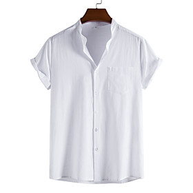 Men's Shirt Other Prints Letter Animal Print Short Sleeve Daily Tops Beach Boho White