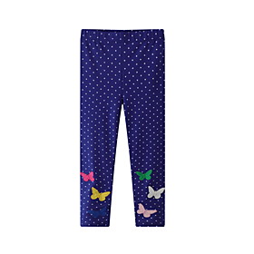 Kids Girls' Pants Purple Butterfly Animal Print Cotton School Basic 3-8 Years