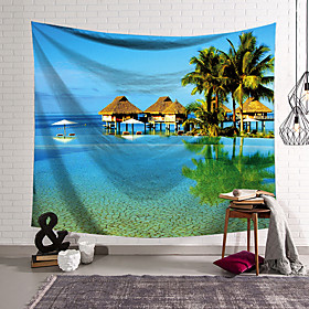 Landscape Wall Tapestry Art Decor Blanket Curtain Hanging Home Bedroom Living Room Decoration Polyester Beach