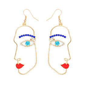 dangle earrings abstract face alloy diamond earrings face earrings