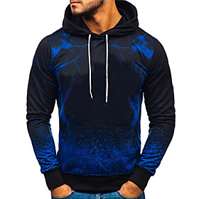 Men's Unisex Hoodie Graphic Prints Spray Print Daily Sports 3D Print 3D Print Casual Hoodies Sweatshirts  Blue