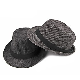 Men's Protective Hat Party Dailywear Classic Retro Color Block Black Hat