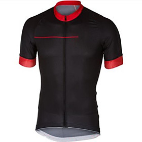 CAWANFLY Men's Short Sleeve Cycling Jersey Summer Black / Red Bike Tracksuit Jersey Top Road Bike Cycling Quick Dry Sports Clothing Apparel / Micro-elastic