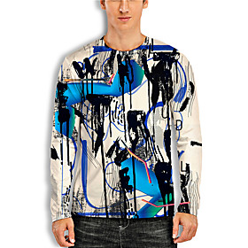 Men's Unisex Tee T shirt Shirt 3D Print Abstract Graphic Prints Print Long Sleeve Daily Tops Casual Designer Big and Tall Blue