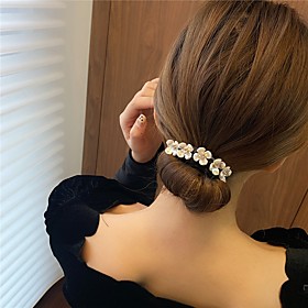 korean version of anti-slip lazy flower coil hairpin hairpin super xianzha half ball head artifact simple new pearl braided hair
