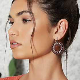 sunflower design geometric earrings
