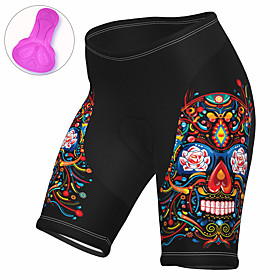 21Grams Women's Cycling Shorts Summer Spandex Polyester Bike Shorts Pants Padded Shorts / Chamois 3D Pad Quick Dry Moisture Wicking Sports Skull White Mountain