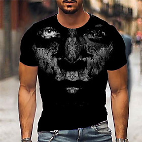 Men's Unisex Tee T shirt Shirt 3D Print Graphic Prints Eye Print Short Sleeve Daily Tops Casual Designer Big and Tall Black