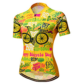 21Grams Women's Short Sleeve Cycling Jersey Summer Spandex Polyester Dark Pink Yellow Light Green Bike Jersey Top Mountain Bike MTB Road Bike Cycling Quick Dry