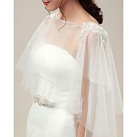 Sleeveless Elegant Lace Wedding Party Women's Wrap With Solid
