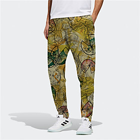 Men's Novelty Designer Casual / Sporty Big and Tall Breathable Sports Daily Fitness Jogger Pants Sweatpants Trousers Pants Plants Graphic Prints Full Length Dr