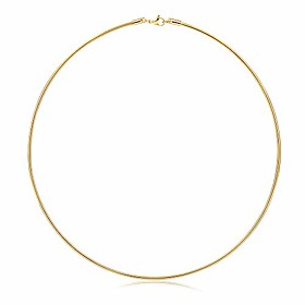 basic simple plain flat thin slider collar curved round omega choker necklace (gold (style3))