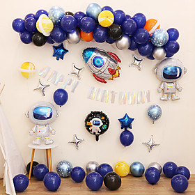 Boy's Birthday Party Balloon Starry Sky Series Decoration Astronaut Astronaut Theme Aluminum Film Package