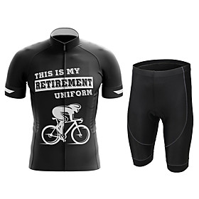 21Grams Men's Short Sleeve Cycling Jersey with Shorts Summer Spandex Black Bike Quick Dry Moisture Wicking Sports Graphic Mountain Bike MTB Road Bike Cycling C