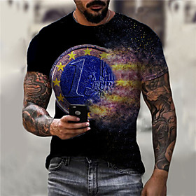 Men's Unisex Tee T shirt Shirt 3D Print Graphic Prints Star Print Short Sleeve Daily Tops Casual Designer Big and Tall Black