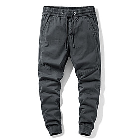 Men's Work Pants Hiking Cargo Pants Track Pants Drawstring Military Winter Outdoor Ripstop Breathable Multi Pockets Sweat wicking Elastane Cotton Elastic Waist