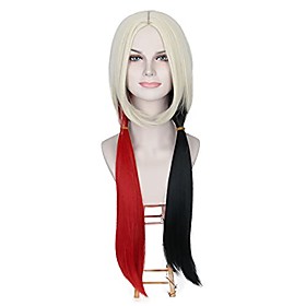 missuhair long straight red black hair replacement wig women girl's halloween cosplay costume wigs