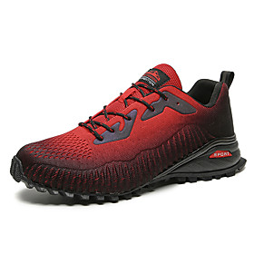 Men's Trainers Athletic Shoes Sporty Outdoor Running Shoes Mesh Breathable Black / Red Army Green Black Camouflage Fall Spring
