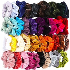 40 Pcs Hair Scrunchies Velvet Elastic Hair Bands Scrunchy Hair Ties Ropes Scrunchie for Women or Girls Hair Accessories 40 Assorted Colors