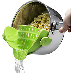 Kitchen Strain Strainer - Clip On Silicone Colander Fits all Pots and Bowls