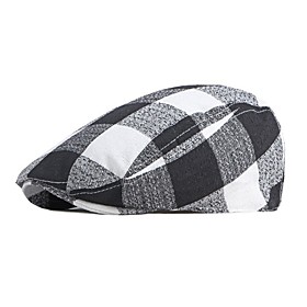 Men's Protective Hat Party Dailywear Classic Retro Color Block Black Hat