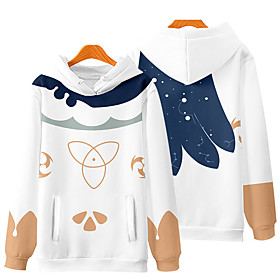 Inspiré par Genshin Impact Cosplay Paimon Anime Dessin Animé 100 % Polyester 3D Harajuku Art graphique Kawaii Sweat à capuche Pour Homme / Femme