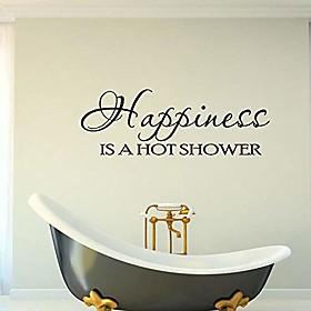 wall stickers murals happiness is a hot shower art sticker pvc wall decor for bathroom self-adhesive home decoration 55cmx19cm
