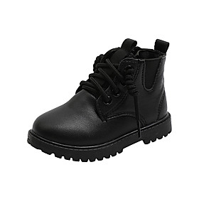 Boys' Girls' Boots Formal Shoes Roman Shoes Leather PU Portable Wedding Martin Boots Toddler(9m-4ys) Little Kids(4-7ys) Daily Wedding Party Walking Shoes Split