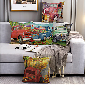 Autumn Harvest Double Side Cushion Cover 5PC Soft Decorative Square Throw Pillow Cover Cushion Case Pillowcase for Bedroom Livingroom Superior Quality Machine