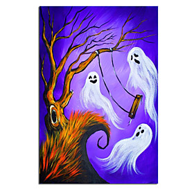 Oil Painting Handmade Hand Painted Wall Art Modern Ghost On The Swing Halloween Holiday Home Decoration Decor Rolled Canvas No Frame Unstretched