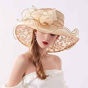 Women's Party Hat Party Casual Date Flower Solid Color Beige Black Hat