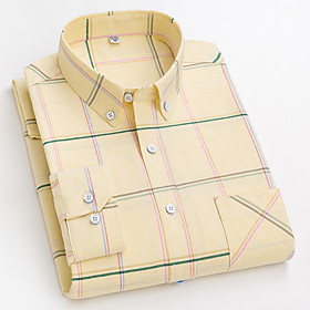 Men's Shirt Other Prints Lattice collared shirts Long Sleeve Casual Tops Designer Button Down Collar Light Blue