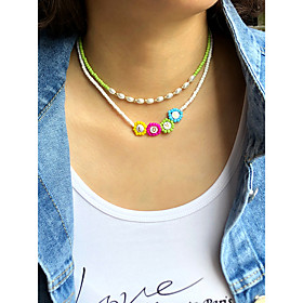 Women's Beaded Necklace Beads Colorful Holiday Modern Casual / Sporty Glass Alloy 40 cm Necklace Jewelry 1pc For Gift Prom Birthday Party Beach Festival