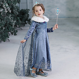 [3y-11y] snowflake print princess dress