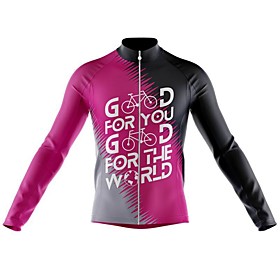 21Grams Men's Long Sleeve Cycling Jersey Spandex Rose Red Bike Top Mountain Bike MTB Road Bike Cycling Quick Dry Moisture Wicking Sports Clothing Apparel / Ath