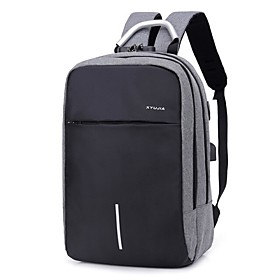 Commuter Backpacks Polyester Solid Color for Men for Women for Business Office Shock Proof