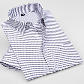 Men's Shirt Other Prints Striped Print Short Sleeve Home Tops Designer White Navy Blue Light Blue