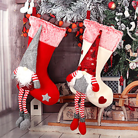 2pcs Christmas Decorations Ornaments  Stockings Decorative Objects Holiday Decorations Party Garden Wedding Decoration