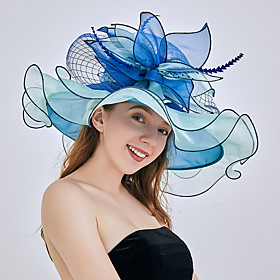 Women's Party Hat Party Casual Daily Flower Solid Color Black Blue Hat