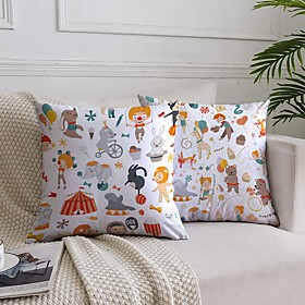 Cartoon Double Side Cushion Cover 2PC Soft Decorative Square Throw Pillow Cover Cushion Case Pillowcase for Bedroom Livingroom Superior Quality Machine Washabl