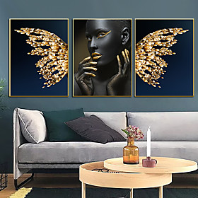 Wall Art Canvas Prints Painting Artwork Picture Portrait Beauty Gold Home Decoration Decor Rolled Canvas No Frame Unframed Unstretched