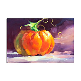 Oil Painting Handmade Hand Painted Wall Art Impression Halloween Pumpkin Home Decoration Decor Stretched Frame Ready to Hang