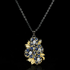 Women's Clear Blue AAA Cubic Zirconia Pendant Necklace Monogram Floral / Botanicals Artistic Elegant Rustic Fashion Brass Black 50 cm Necklace Jewelry 1pc For