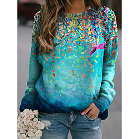 Femme Sweat-shirt Plantes Motifs 3D Pulls Capuche Pulls molletonnés Ample Arc-en-ciel