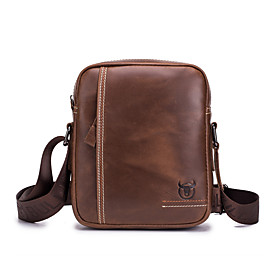 men's genuine leather shoulder bag colorless casual handbag trend korean single shoulder messenger bag