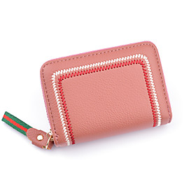 Women's Bags PU Leather Wallet Zipper Solid Colored Daily Office  Career 2021 Blushing Pink Green Black Red